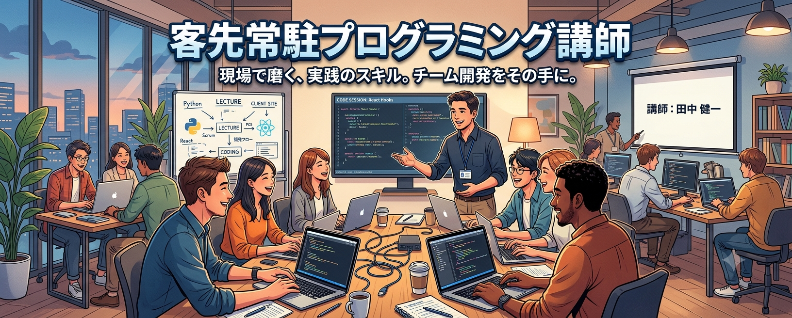 テックジム、企業会議室に講師常駐のAI・Python研修を開始 永田町で無料入門講座も毎週開催 テックジム、企業会議室に講師常駐のAI・Python研修を開始 永田町で無料入門講座も毎週開催