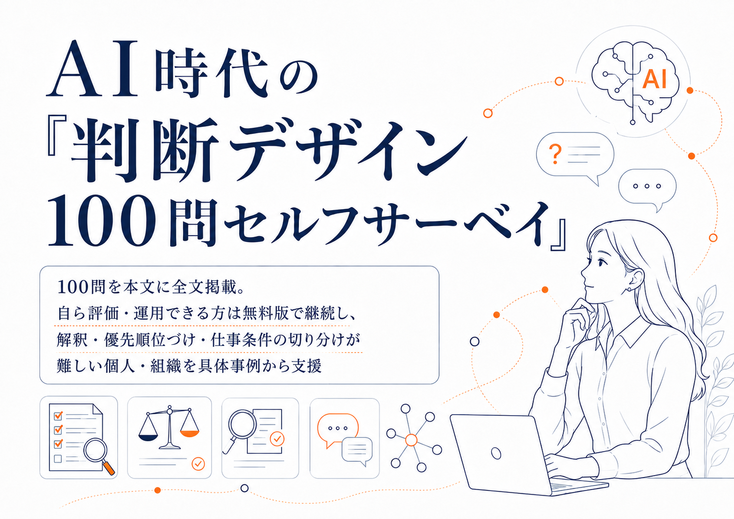 リクエスト、判断行動を点検する「100問セルフサーベイ」無料公開 解釈支援の有料診断も開始 リクエスト、判断行動を点検する「100問セルフサーベイ」無料公開 解釈支援の有料診断も開始