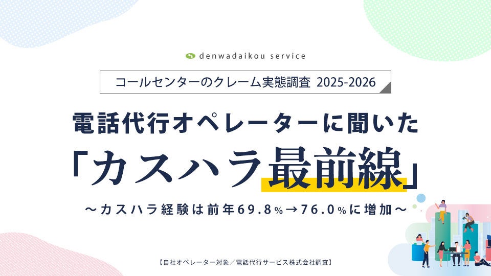 電話代行サービスの調査、社内オペレーターのカスハラ経験率76.0%に上昇