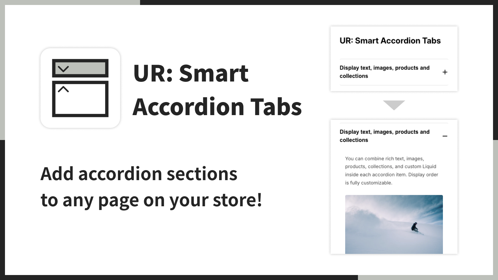 Shopify全ページに折りたたみタブを追加できる「UR: Smart Accordion Tabs」、UnReactが提供開始 Shopify全ページに折りたたみタブを追加できる「UR: Smart Accordion Tabs」、UnReactが提供開始