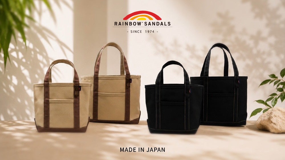 日本の帆布で作るRAINBOW SANDALSの綿100％トートバッグ、公式オンラインで8月27日発売