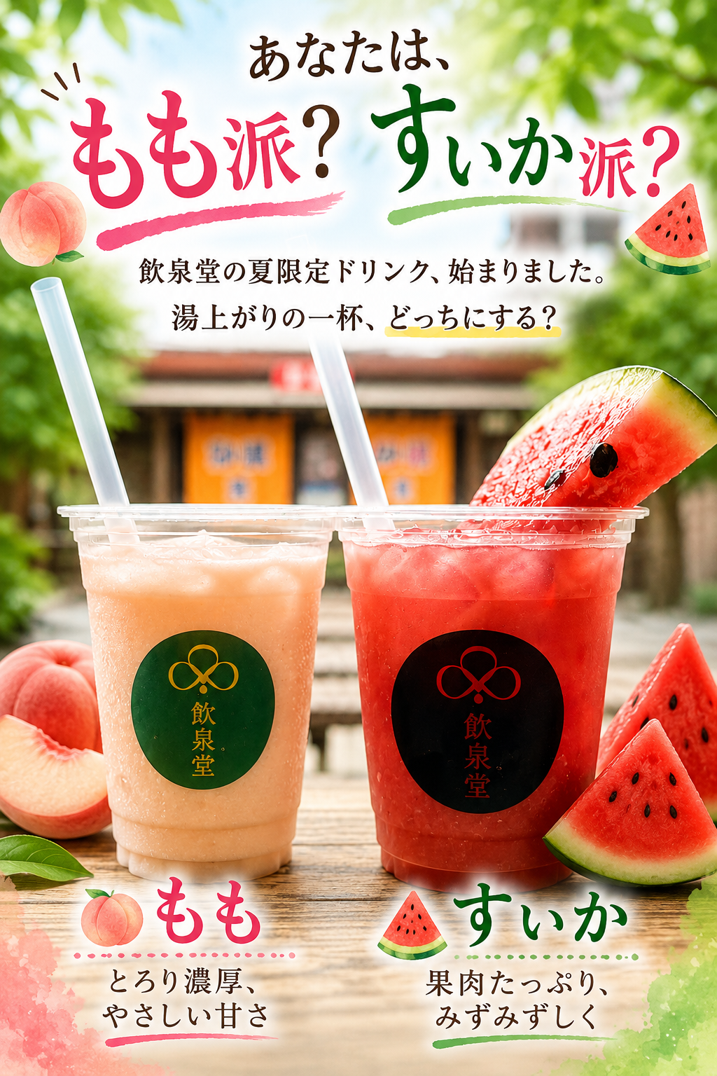 別府・ひょうたん温泉の「飲泉堂」、夏限定ドリンク「もも」を8月1日から提供 別府・ひょうたん温泉の「飲泉堂」、夏限定ドリンク「もも」を8月1日から提供