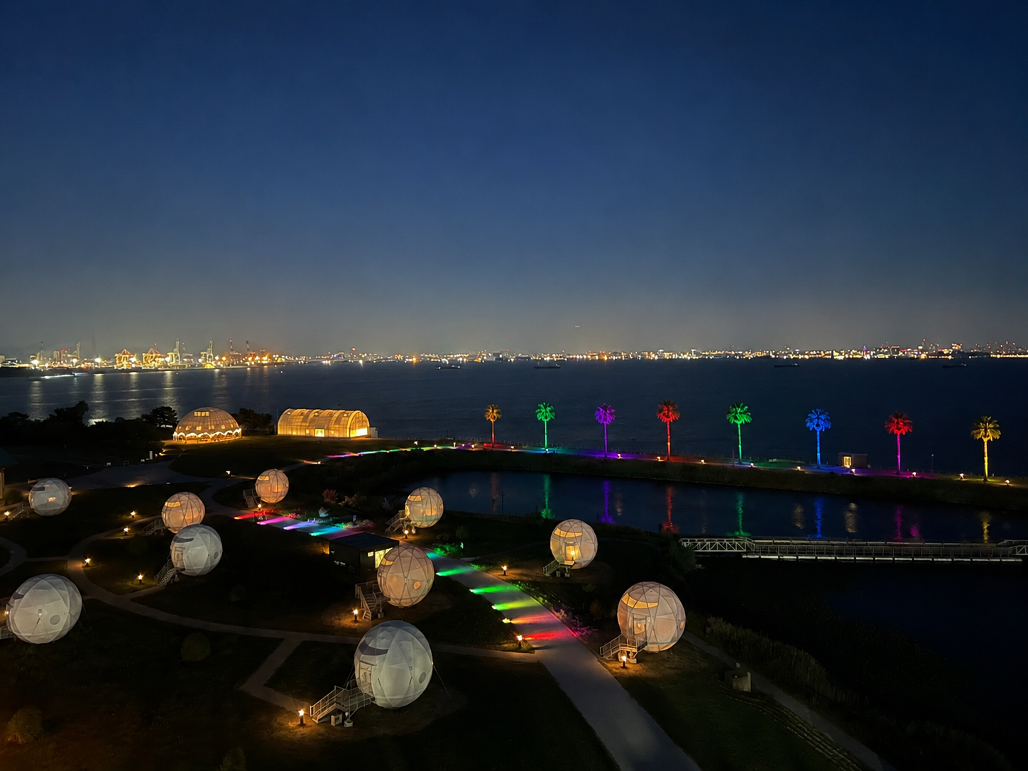 海の中道海浜公園で夜イベント初開催、ヤシの木ライトアップや手持ち花火体験 海の中道海浜公園で夜イベント初開催、ヤシの木ライトアップや手持ち花火体験
