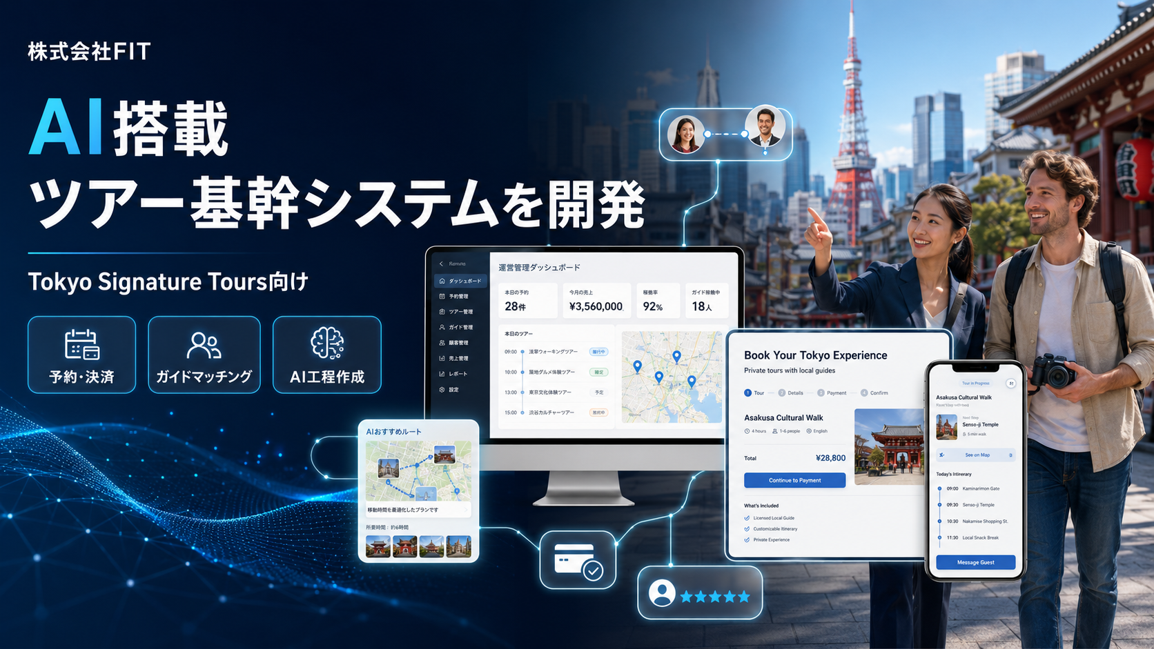 FIT、訪日客向け「Tokyo Signature Tours」にAI提案付きツアー基幹システムを開発 FIT、訪日客向け「Tokyo Signature Tours」にAI提案付きツアー基幹システムを開発