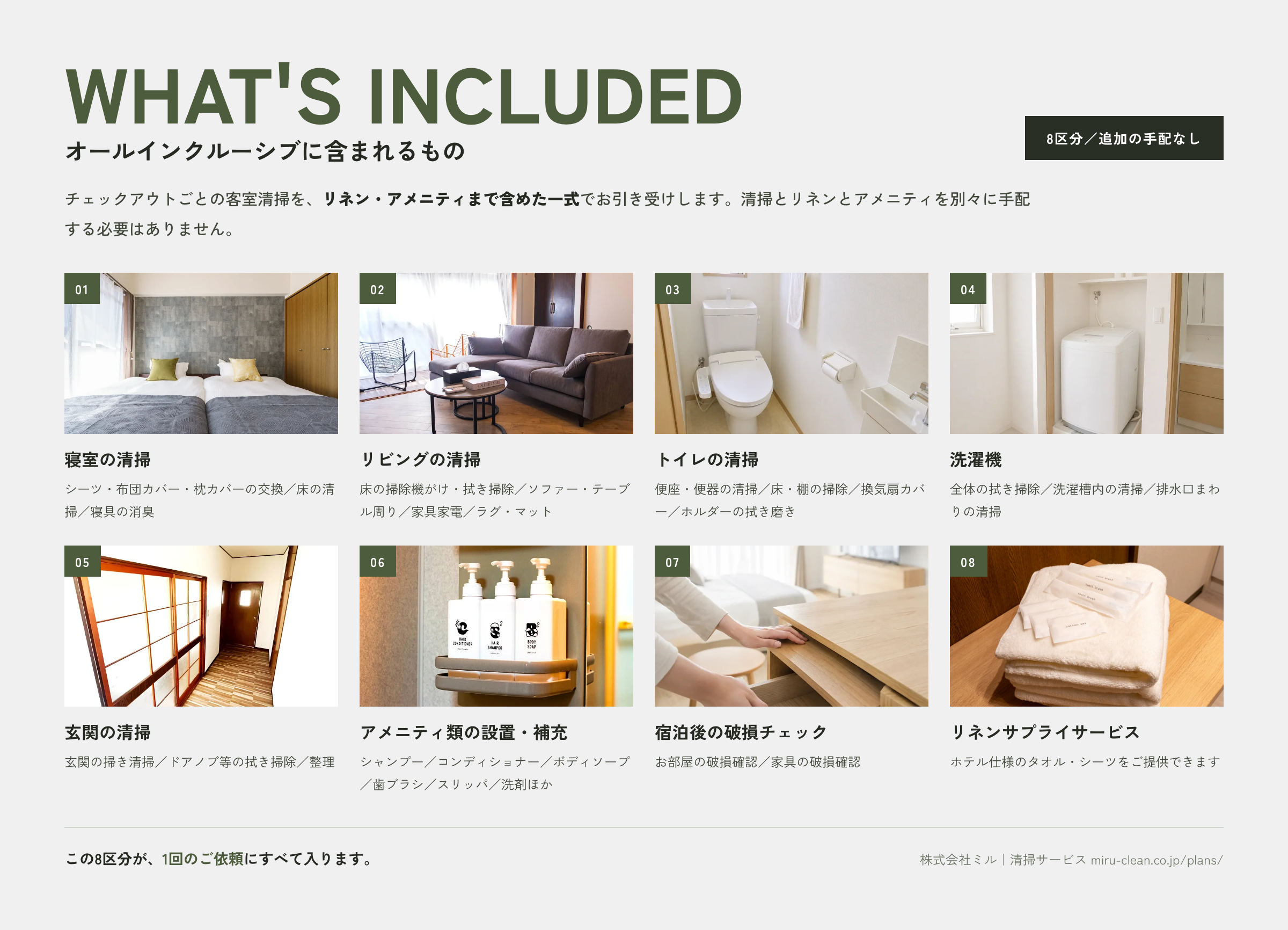名古屋のミル、民泊清掃を1回で完結する「オールインクルーシブ清掃」開始 名古屋のミル、民泊清掃を1回で完結する「オールインクルーシブ清掃」開始