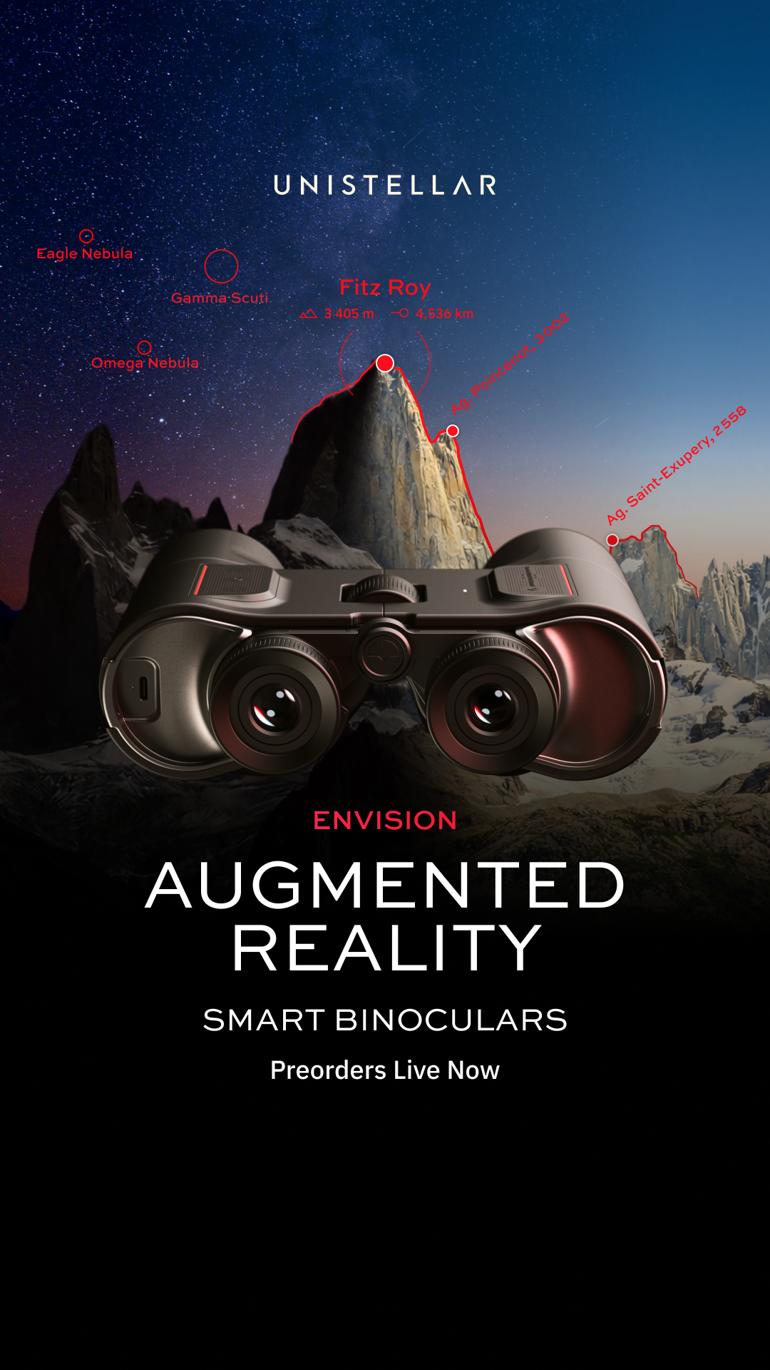 UNISTELLAR、AR搭載スマート双眼鏡「ENVISION」国内予約開始 価格は25万9000円 UNISTELLAR、AR搭載スマート双眼鏡「ENVISION」国内予約開始 価格は25万9000円