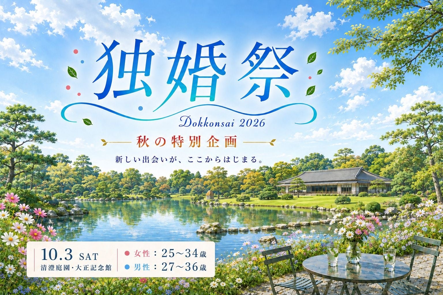 清澄庭園で婚活イベント「独婚祭16th」参加募る、定員60人で10月3日開催へ 清澄庭園で婚活イベント「独婚祭16th」参加募る、定員60人で10月3日開催へ