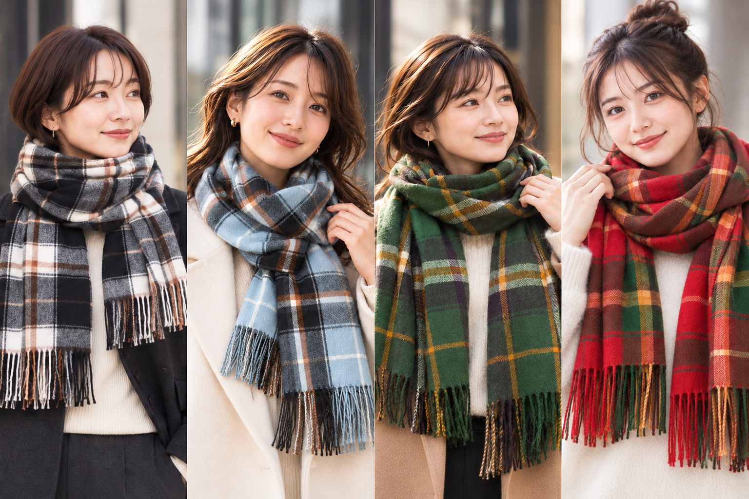 名入れギフト店Okulu、大判カシミヤタッチストールに秋冬新作チェック柄4種 名入れギフト店Okulu、大判カシミヤタッチストールに秋冬新作チェック柄4種