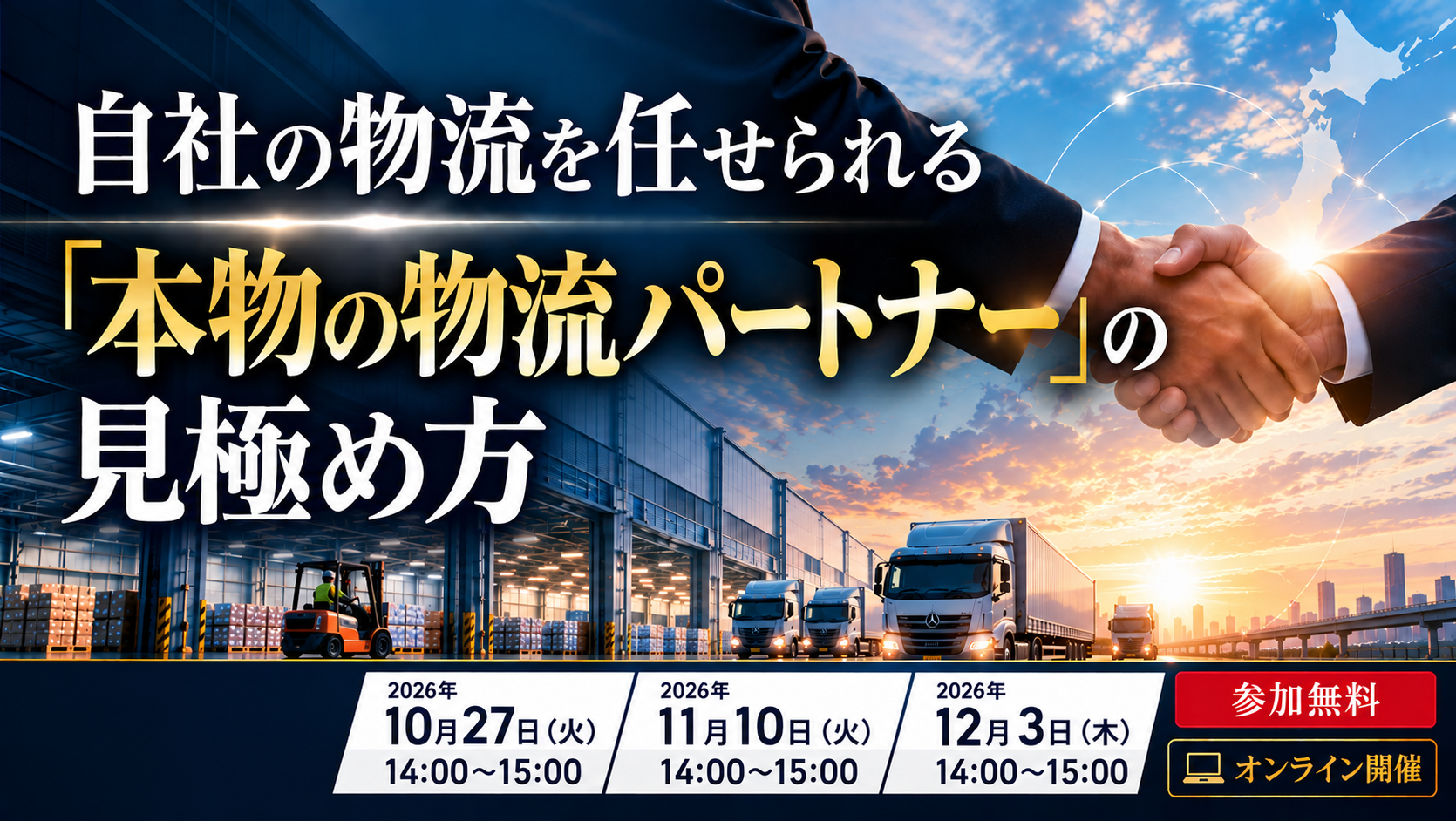 船井総研SC、荷主向けに「物流パートナーの見極め方」無料セミナーを全3回開催 船井総研SC、荷主向けに「物流パートナーの見極め方」無料セミナーを全3回開催