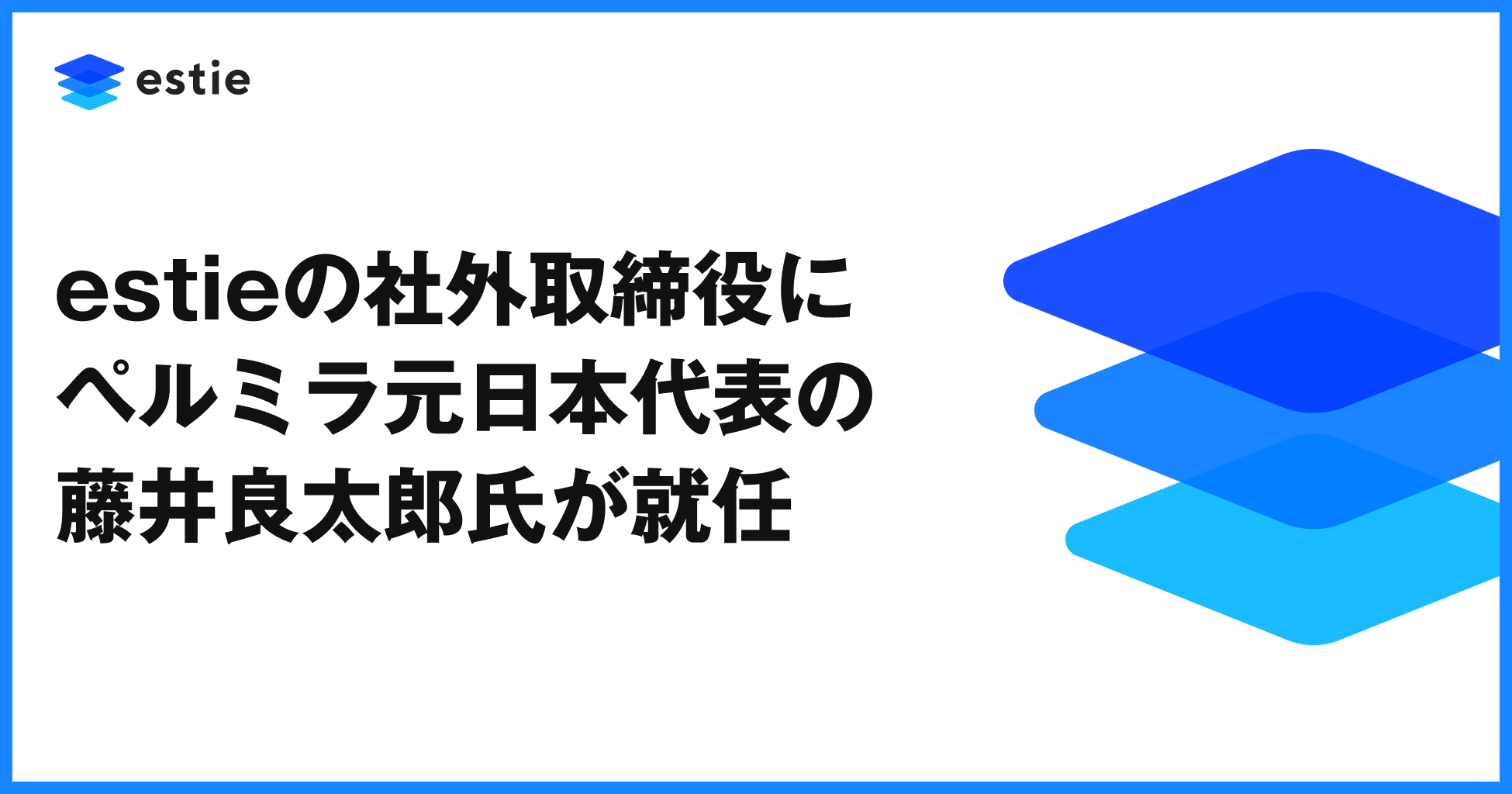 estie、ペルミラ元日本代表の藤井良太郎氏を社外取締役に迎えM&Aとガバナンス強化へ estie、ペルミラ元日本代表の藤井良太郎氏を社外取締役に迎えM&Aとガバナンス強化へ