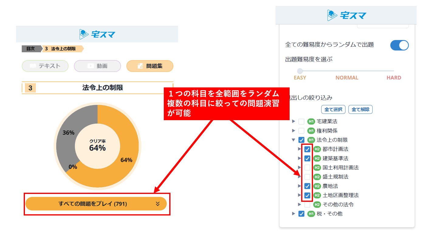 宅建WEBアプリ「宅スマ」、分野横断で解く「インターリービング演習」導入 宅建WEBアプリ「宅スマ」、分野横断で解く「インターリービング演習」導入