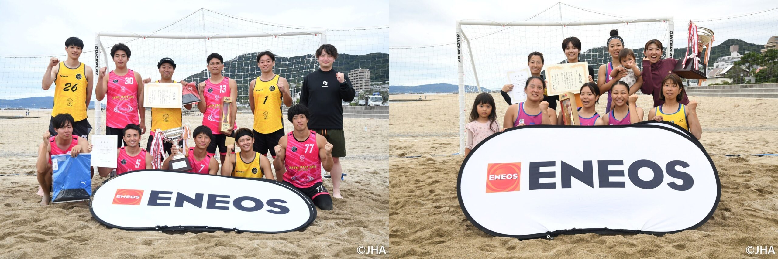 台風接近下の須磨海岸で全日本ビーチハンド、男子BBJが2連覇・通算5回目 女子はKUNOICHIが7年ぶり2回目V 台風接近下の須磨海岸で全日本ビーチハンド、男子BBJが2連覇・通算5回目 女子はKUNOICHIが7年ぶり2回目V