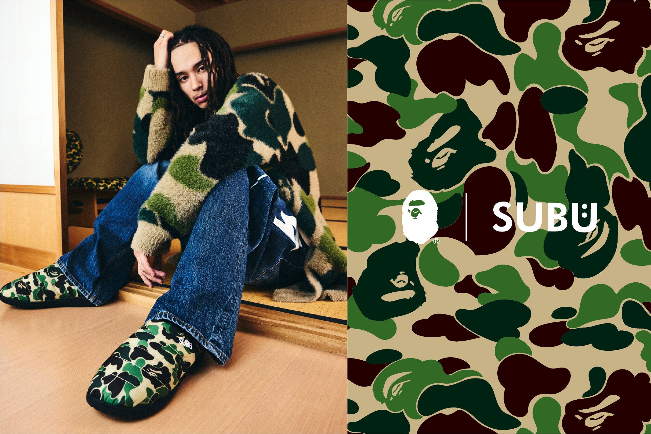 BAPE®×SUBU、3度目コラボのウィンターサンダルを10月31日発売 Kaneee起用LOOKBOOKも公開 BAPE®×SUBU、3度目コラボのウィンターサンダルを10月31日発売 Kaneee起用LOOKBOOKも公開